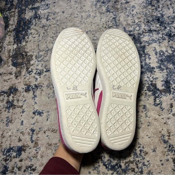 Puma Fuchsia Purple-White Suede Classic Sneakers Size 8 - Picture 10 of 11